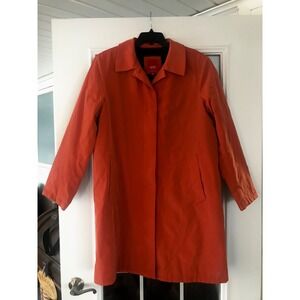 ESPRIT‎ Outerwear Women Orange Button Front Trench Coat Jacket XL